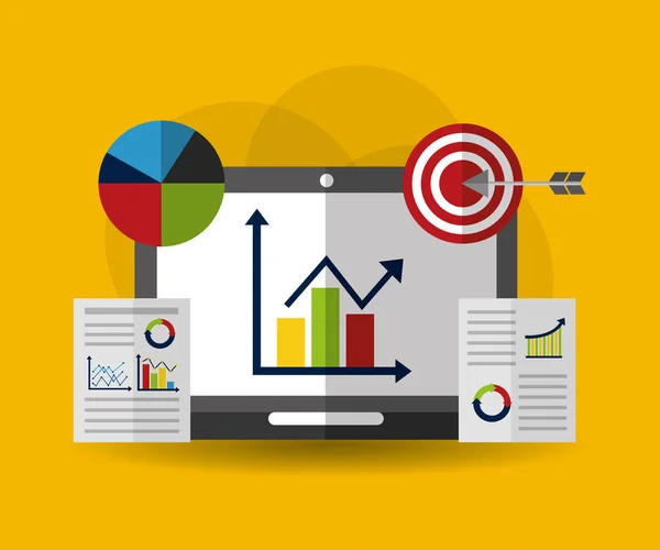 Statisztikai adatok elemzése üzleti — Stock Vector