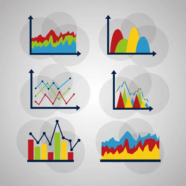 Estatísticas análise de dados de negócios —  Vetores de Stock