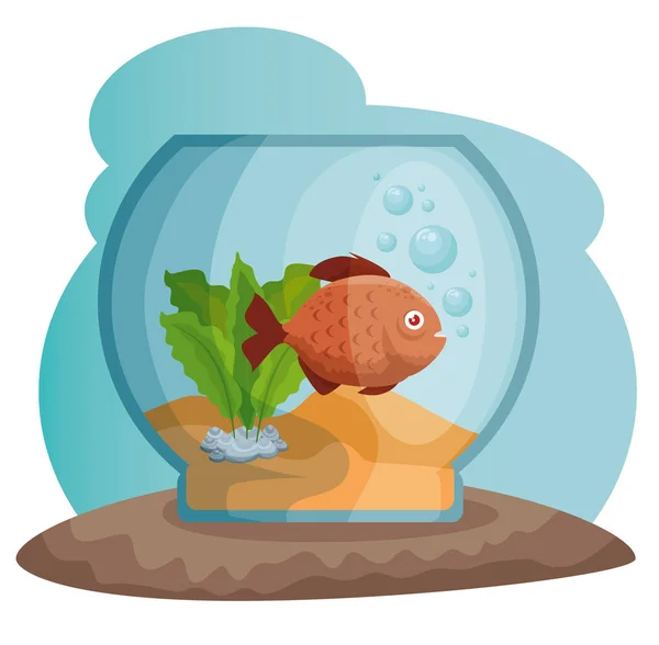 Miska akwarium z rybami — Wektor stockowy
