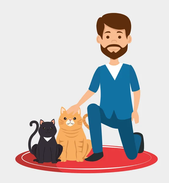 Médico veterinario con carácter de mascota — Archivo Imágenes Vectoriales
