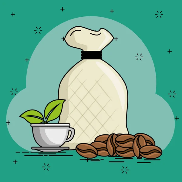 咖啡豆卡通 — 图库矢量图片