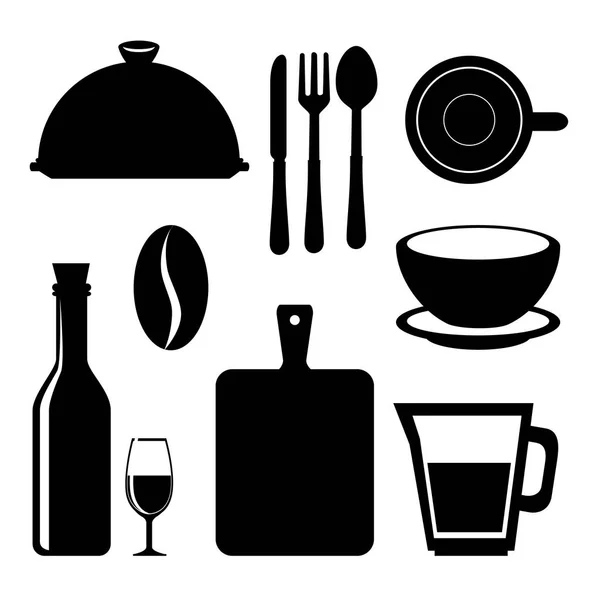 Conjunto de Restaurante Icono — Archivo Imágenes Vectoriales