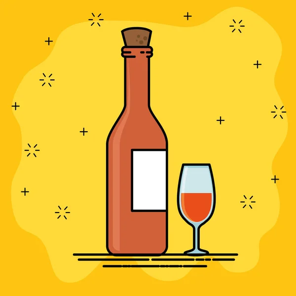 Κόκκινο κρασί και wineglass κινουμένων σχεδίων — Διανυσματικό Αρχείο