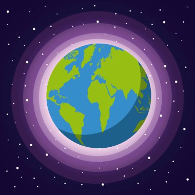 Evren illüstrasyon düz