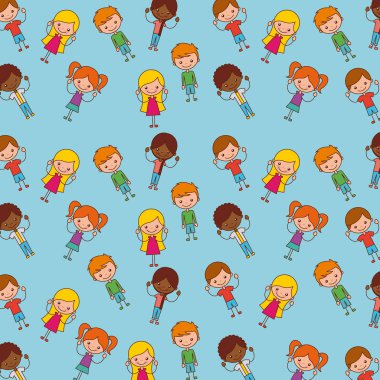 çocuklar mutlu illüstrasyon