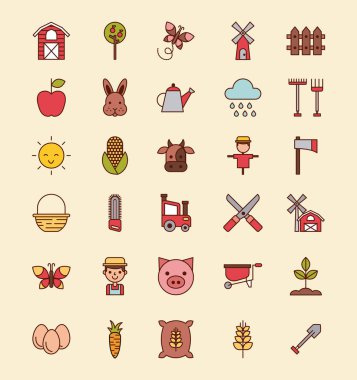 nesne hayvan Icons set