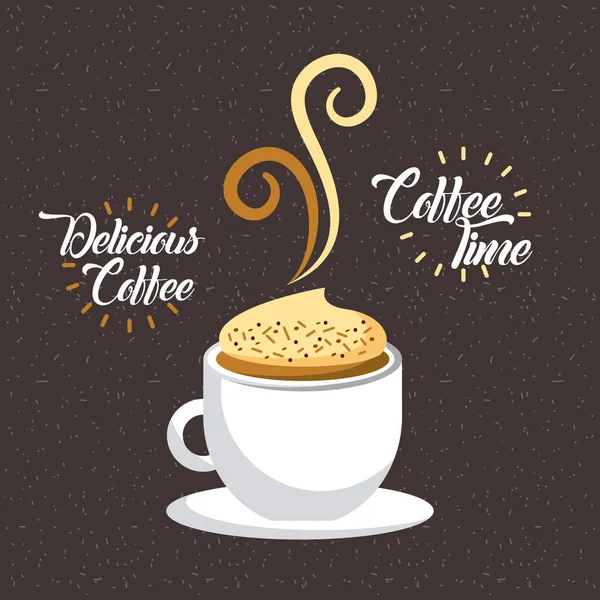 Café deliciosa ilustração plana — Vetor de Stock