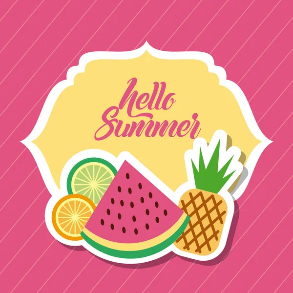 Hello summer flat — Stock Vector