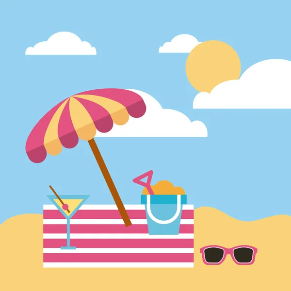 Ilustración de fondo del día de verano — Vector de stock