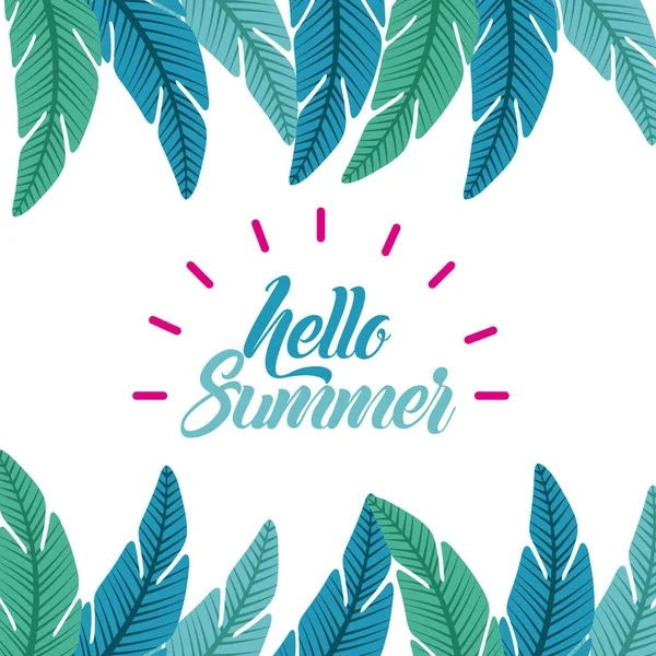 Hello summer flat — Stock Vector