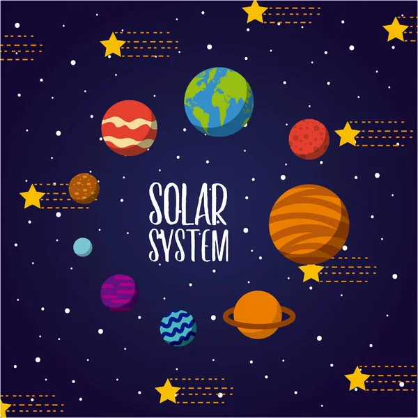 Solsystemet platt — Stock vektor