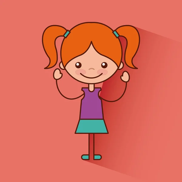 Šťastná dívka ilustrace — Stockový vektor
