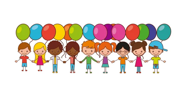 Enfants illustration heureuse — Image vectorielle