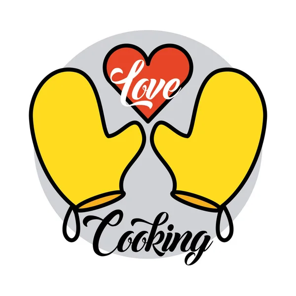 Love cooking flat — Stock Vector