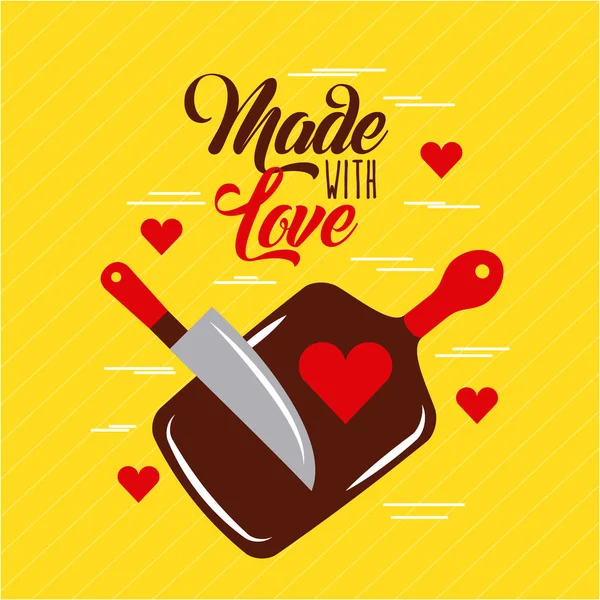 Gemaakt met liefde koken — Stockvector
