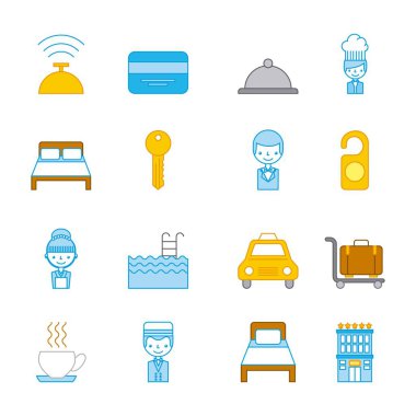 seyahat aksesuarları dinlenme Icon set