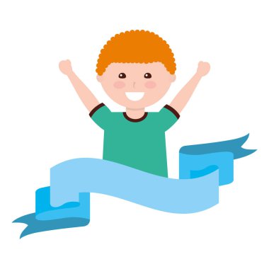 eller yükselterek mutlu çizgi film çocuk