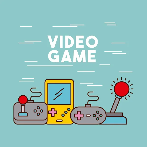 Video games classic console — Stock Vector