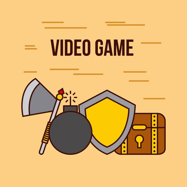 Objects video games classic — Stock Vector