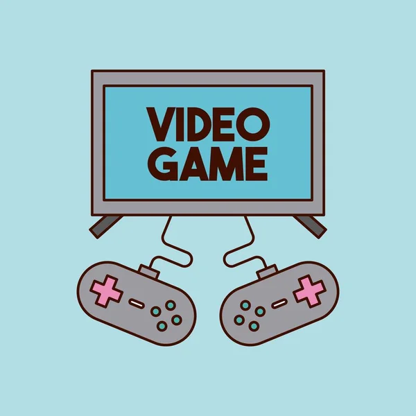 Video games classic console — Stock Vector