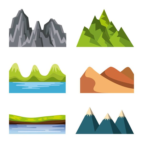 icons set landscape