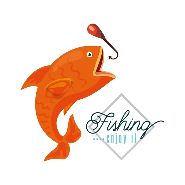 Fishing enjoy it — Stock Vector