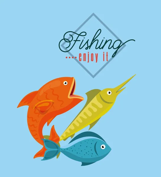 Fishing enjoy it — Stock Vector