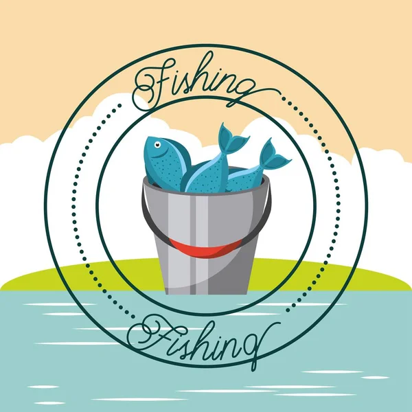 Halászati élvezni — Stock Vector