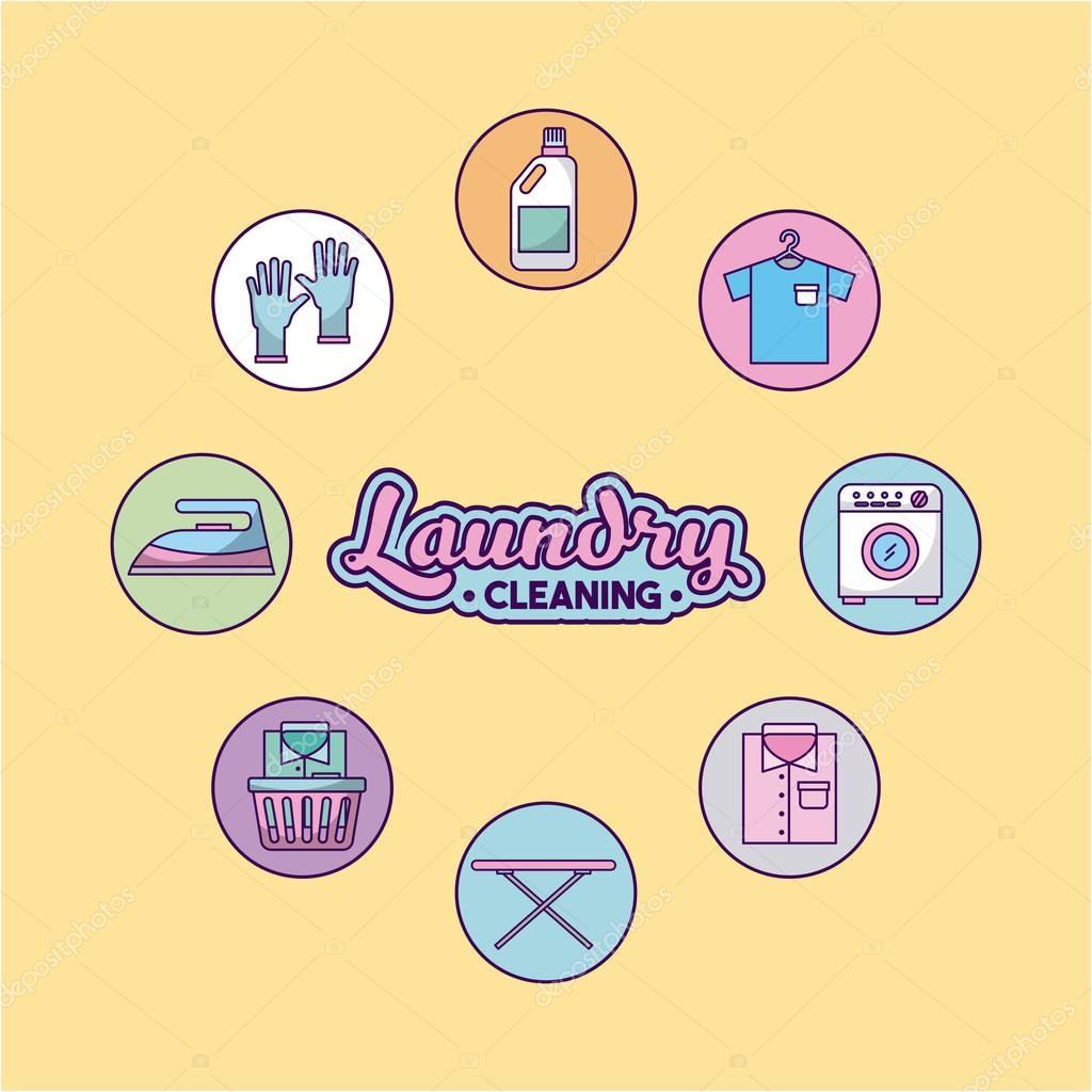 Icon set laundry cleaning delicate vector illustration design graphic