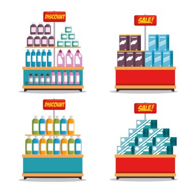 süpermarket mağaza tüketicilik konsepti 