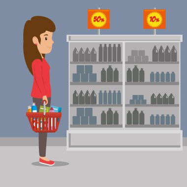 insanlar teklif ile süpermarkette alışveriş