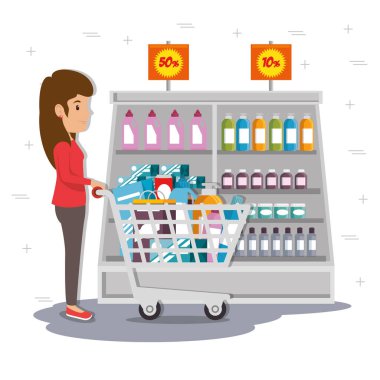 insanlar teklif ile süpermarkette alışveriş