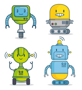 sevimli çizgi robotlar teknoloji kümesi