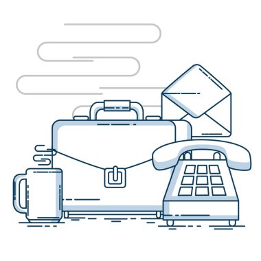 ofis ve iş öğeleri kavramı 