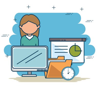 ofis ve iş öğeleri kavramı 