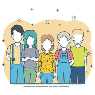 kadın ve erkek karakter avatar insanlar