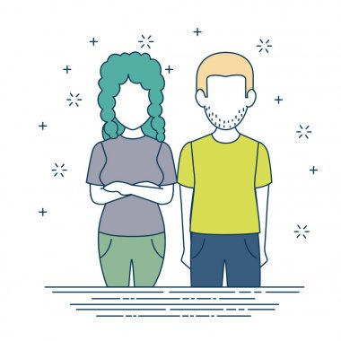 kadın ve erkek karakter avatar insanlar