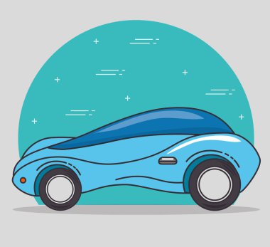 Araba fütüristik ve modern tasarım