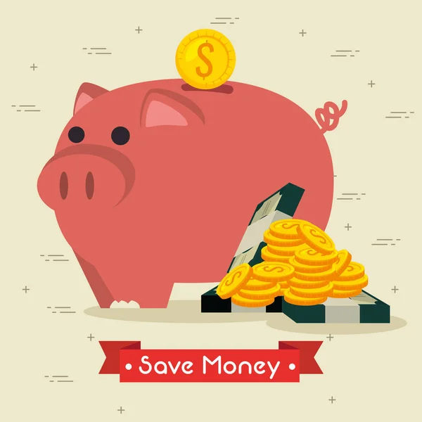 Koncepcja oszczędzania pieniędzy — Wektor stockowy