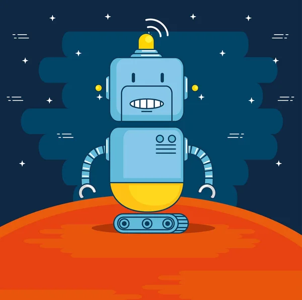 Linda tecnología de robots de dibujos animados — Vector de stock