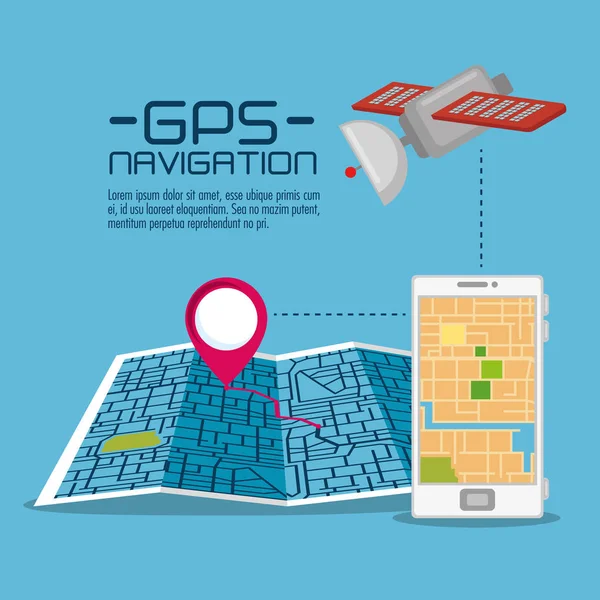 Gps navigation application en ligne — Image vectorielle