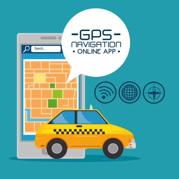 Gps navigation application en ligne — Image vectorielle