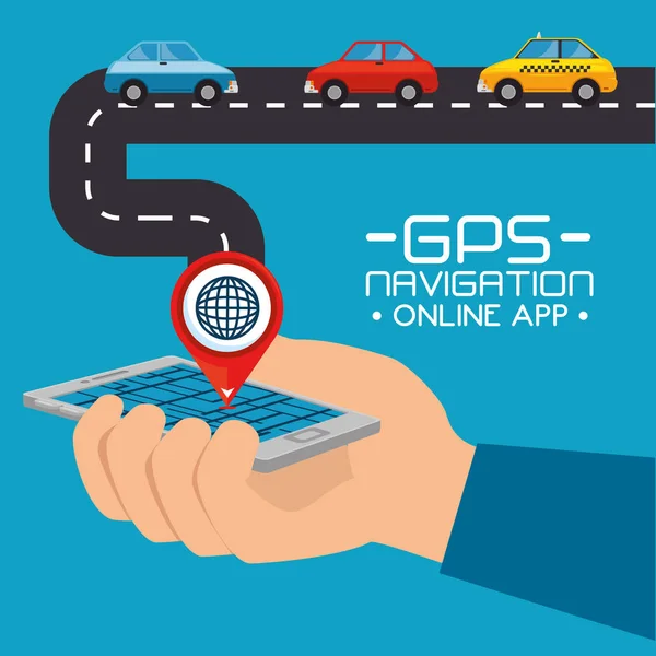 Gps navigation application en ligne — Image vectorielle