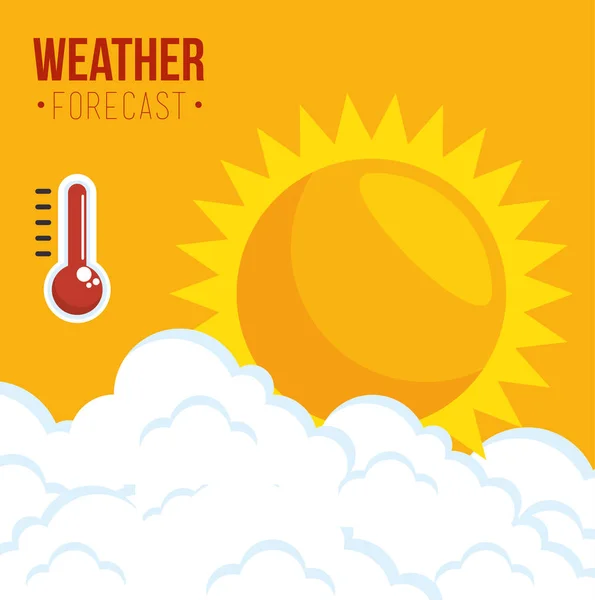 Yaz sezonu hava tahmini kavramı — Stok Vektör