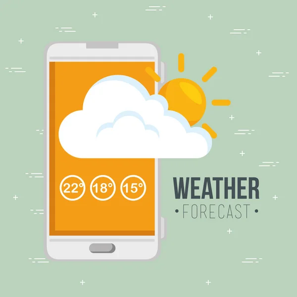 Application des prévisions météorologiques — Image vectorielle