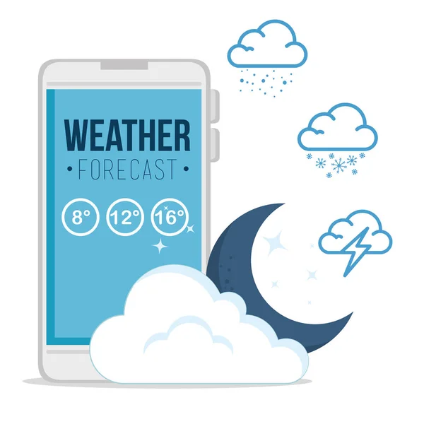 Prognoza pogody aplikacji — Wektor stockowy