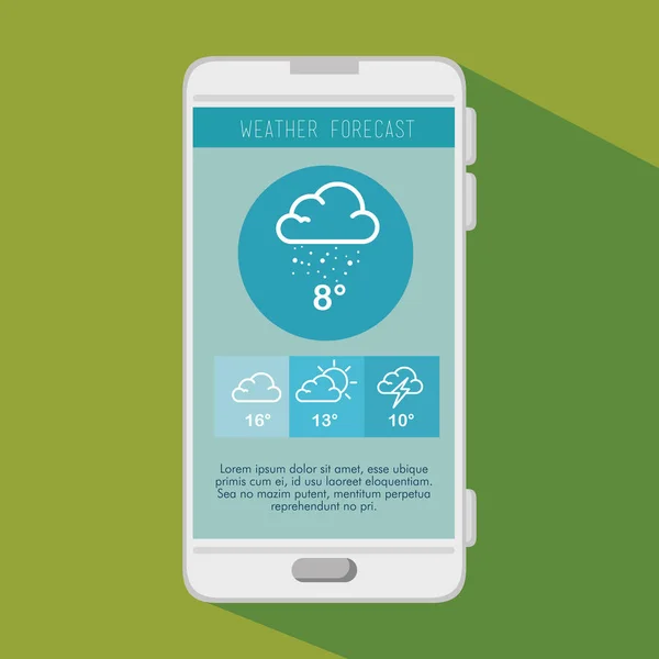 Применение прогноза погоды — стоковый вектор