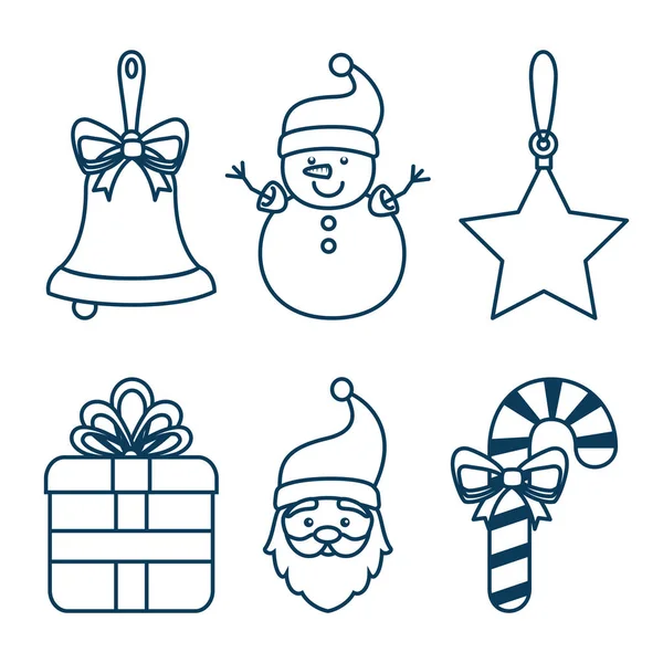 Natal conjunto de decoração de férias — Vetor de Stock