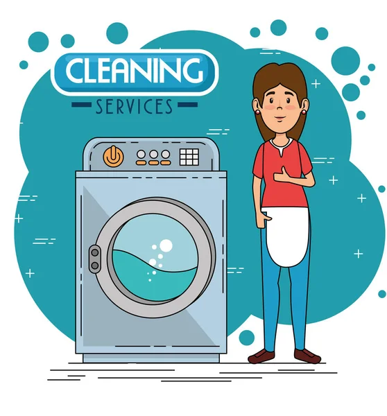 Serviço de limpeza pessoal — Vetor de Stock