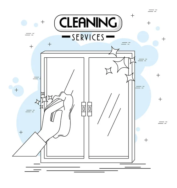 Servicios de limpieza emblemas y logotipos — Vector de stock